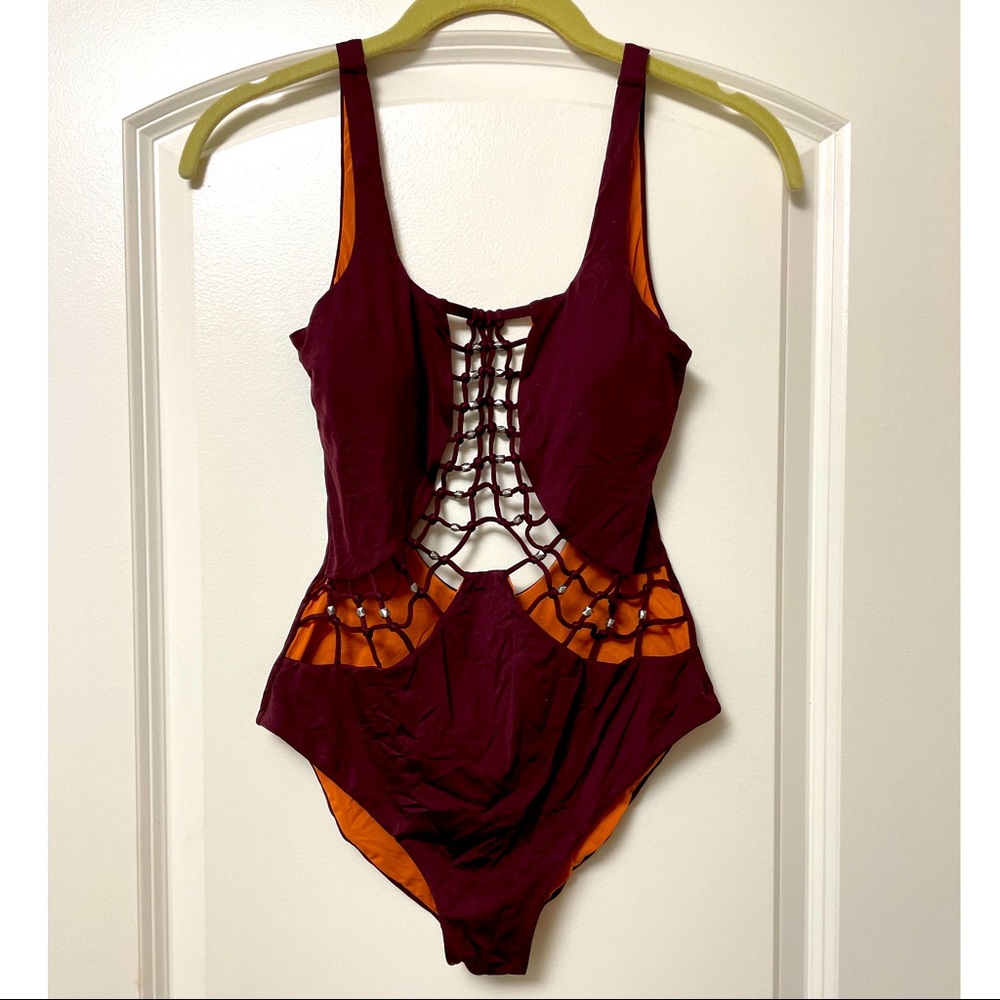 🌴HP🌴 Dolce Vita Beaded Macrame 1 PC Swim - Sample - Small - Picture 1 of 4